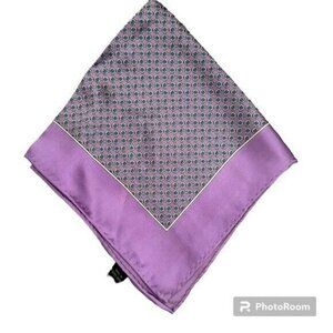 Link Pattern Lavender Silk Handkerchief Pocket Square Scarf NEW